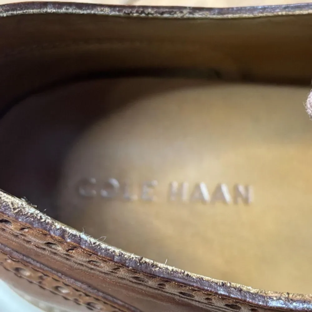 Cole Haan LunarGrand‎ Shoes Mens Size 10 Brown Leather Dress Wingtip Oxford